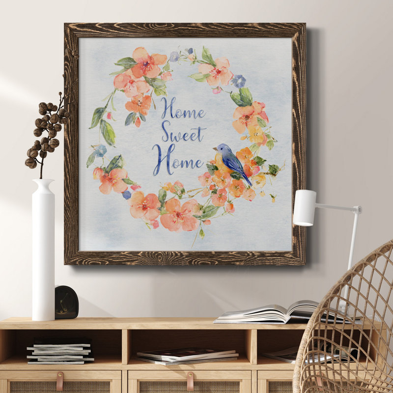 Coral Fantasy I - peinture sur toile encadrée, H 17 po x l 17 po x P 1,5 po, Cadre noyer