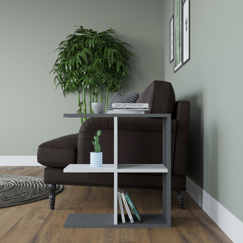 End Table, Anthracite/White