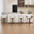 Tabourets de comptoir pivotants modernes de 26 po, îlot de cuisine en bois avec repose-pieds