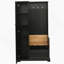 Arbre d'entrée noir avec banc de rangement, tablettes, armoires, crochets en bois massif et bois manufacturé-1267942997