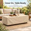 Table de foyer d'extérieur au propane d'extérieur Romance Blaze Modern 50 000 BTU avec pierres de lave et housse de protection contre la pluie, brun