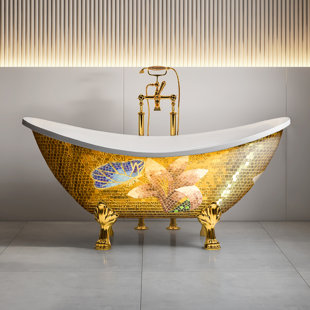 67'' x 31.5'' Freestanding Soaking Acrylic Bathtub