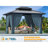 10x12 Hardtop Gazebo Aluminum Gazebos with Galvanized Steel Double Roof Metal Gazebo with Curtains and Netting Permanent Steel Gazebo for Backyard, Garden and Patio-104283984