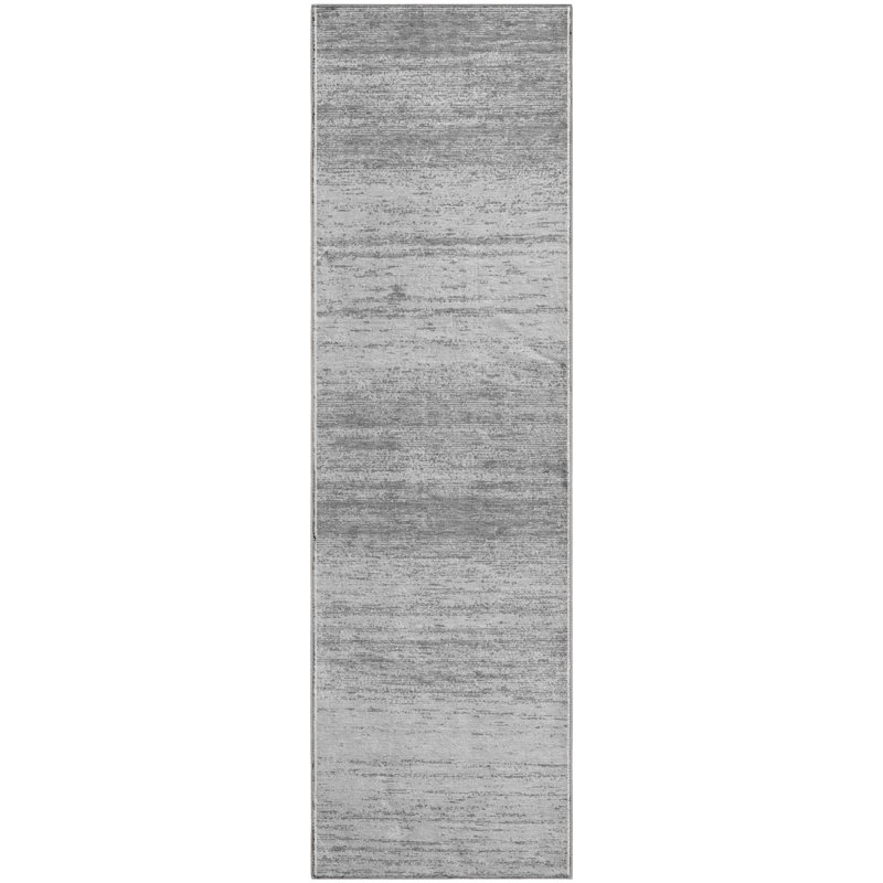 Tapis gris Prisco lavable à la machine de qualité supérieure, Tapis de couloir 2 pi 3 po x 7 pi 6 po