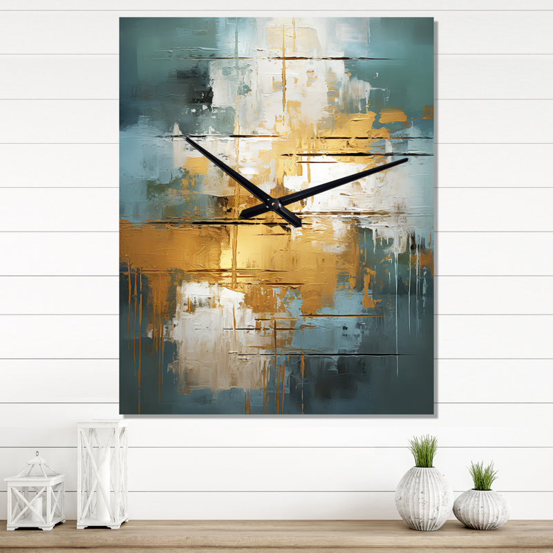 Kooskia - Horloge murale peinture abstraite, Moyen
