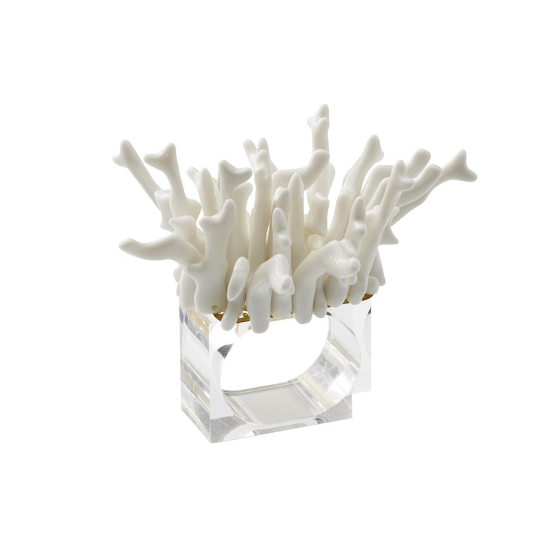 Amalfi 4 Piece Napkin Ring Set, White