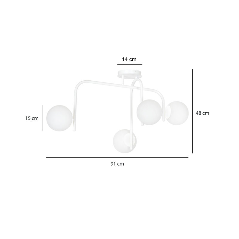 Gabilan 4 - Light Unique/Statement Pendant, White
