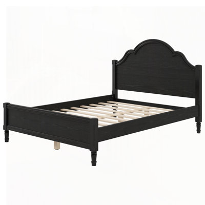 Queen Size Wood Platform Bed with Headboard and Footboard