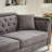 " mid-century modern chenille sofa | tufted buttons & copper nail armrest | 2 pillows | metal legs | stylish living room couch-855021892-855021893