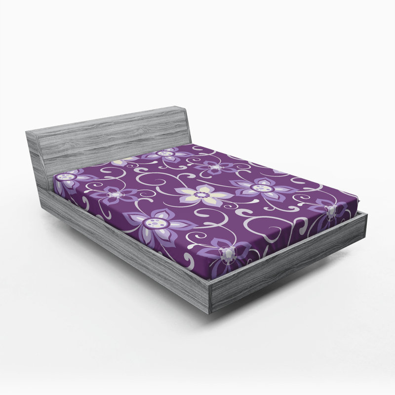 Microfiber Floral Fitted Sheet, Full Fitted Sheet