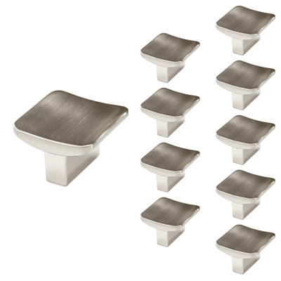 Concave 1-1/4 in. Satin Nickel Square Cabinet Knob