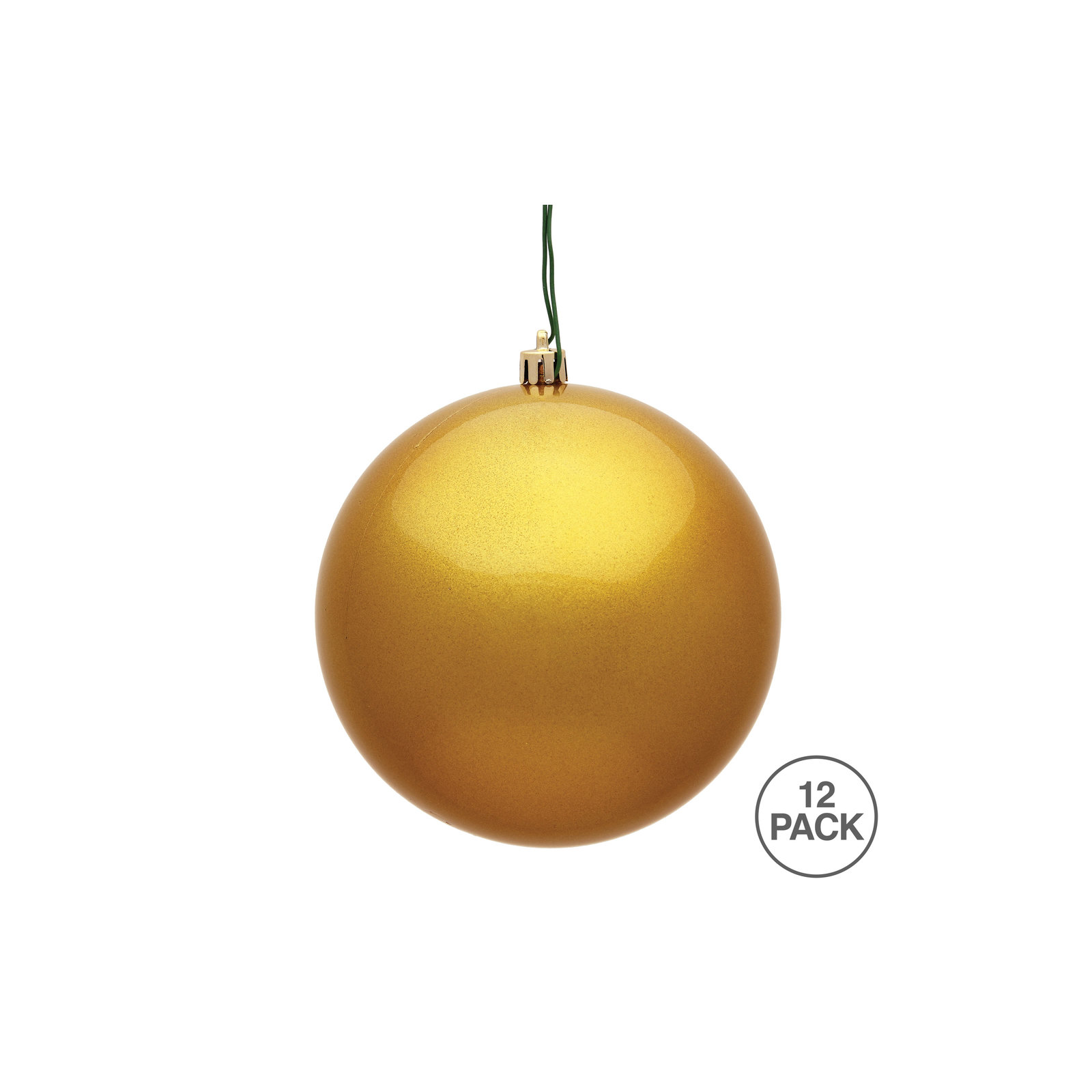 Holiday Décor Ball Ornament, 3" H x 3" W x 3" D, Honey Gold 