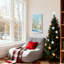 Ensemble de 3 impressions sur toile de Noël, hiver, forêt, cerfs, flocons de neige, étoiles, arbres-216976000