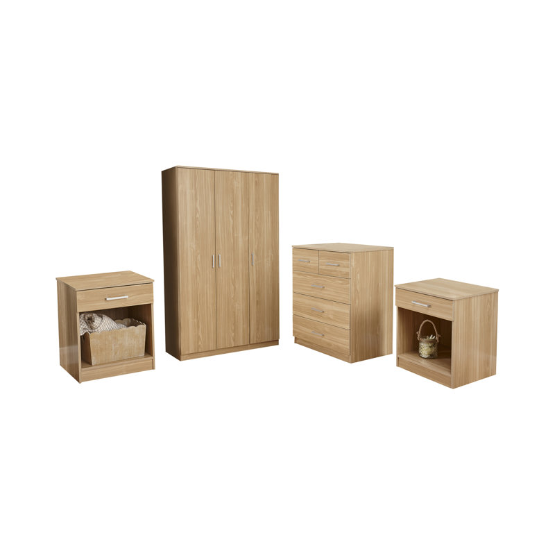 Charents Piece Bedroom Set, Oak