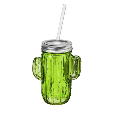Culbuteur de voyage en verre 13 oz cactus