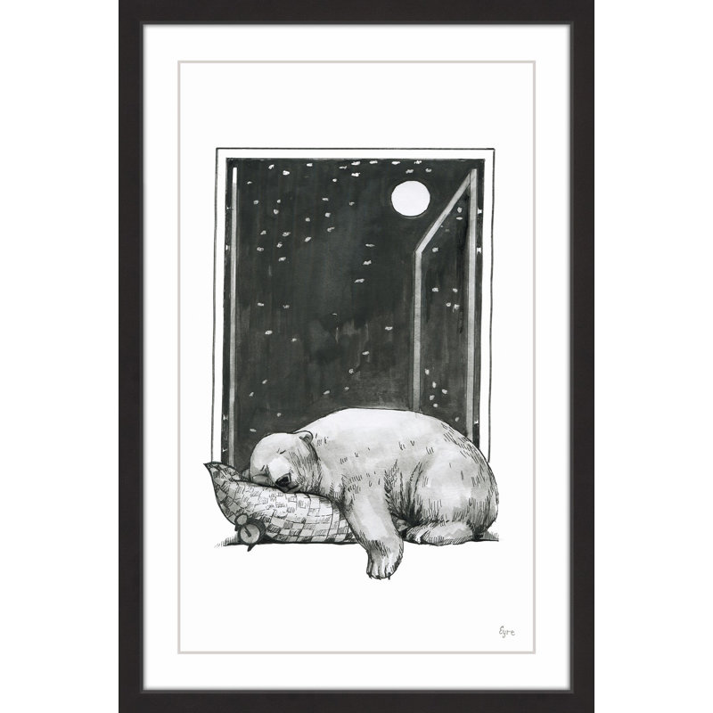 « dreaming bear », impression encadrée, H 30 po x l 20 po x P 1,5 po