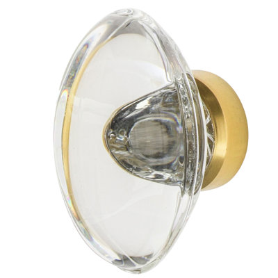 Oval Clear Crystal 1 3/4" Cabinet Knob