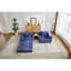 Lit de sol à compression à 2 places bleu foncé, convertible avec structure de forme fixe, tissu chenille, aucun assemblage requis pour les dortoirs-2074842303