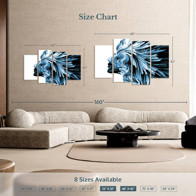 Leisha Imaginative Profile Abstract, 32" H x 52" W