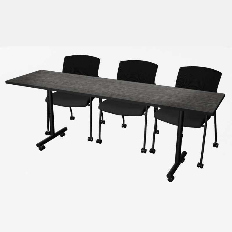 Nishika Mobile Training Table, H 29 po x L 84 po x l 24 po, Gris cendre