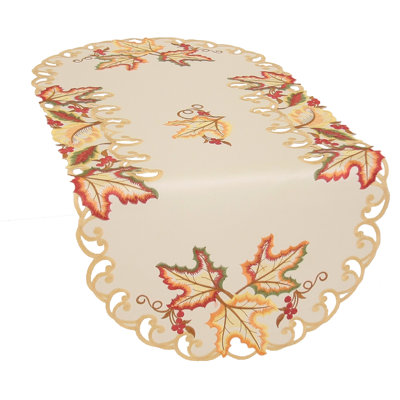 Weiland Embroidered Cutwork Fall Table Runner