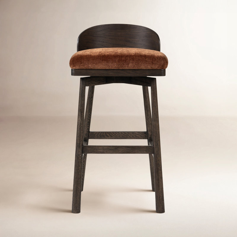 Ackerson Swivel Stool-Altair Sienna-Counter, Bar Stool (30.91" Seat Height), Altair Sienna Polyester, Warm Oak