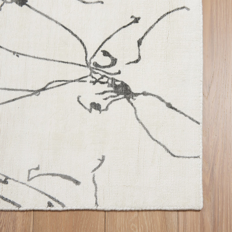 Hand Loomed Abstract Area Rug, Rectangle 5' x 8'