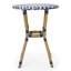 Chaises de table d'extérieur français, aluminium, bleu marine et blanc, enveloppement et blanc meubles de patio, tissage,