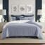 Ensemble de housse de couette à rayures en coton indigo / blanc Walker-110450162