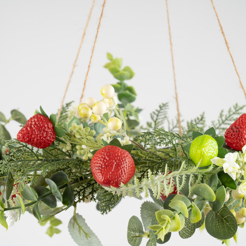 50cm Hanging Red Strawberry Wreath