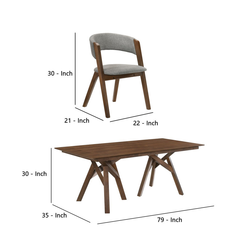 Ensemble de salle à manger 5 pièces Schott, Noyer
