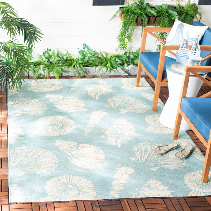 Tapis intérieur / extérieur abstrait Plummer Performance, Rectangle 5 pi 3 po x 7 pi 7 po
