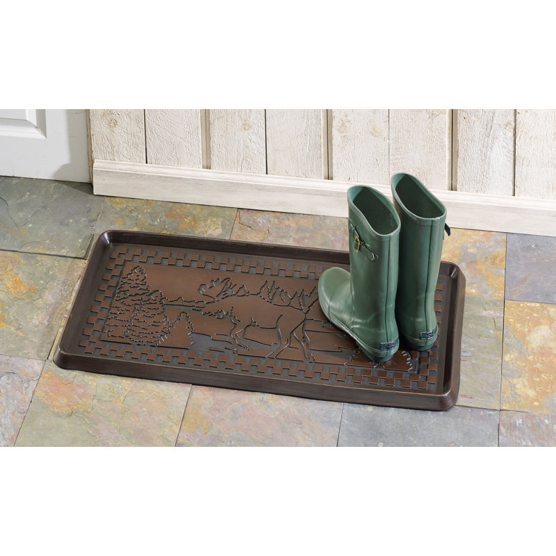 Moose Sccene 32 in. x 16 in. Non-Slip Outdoor Boot Tray