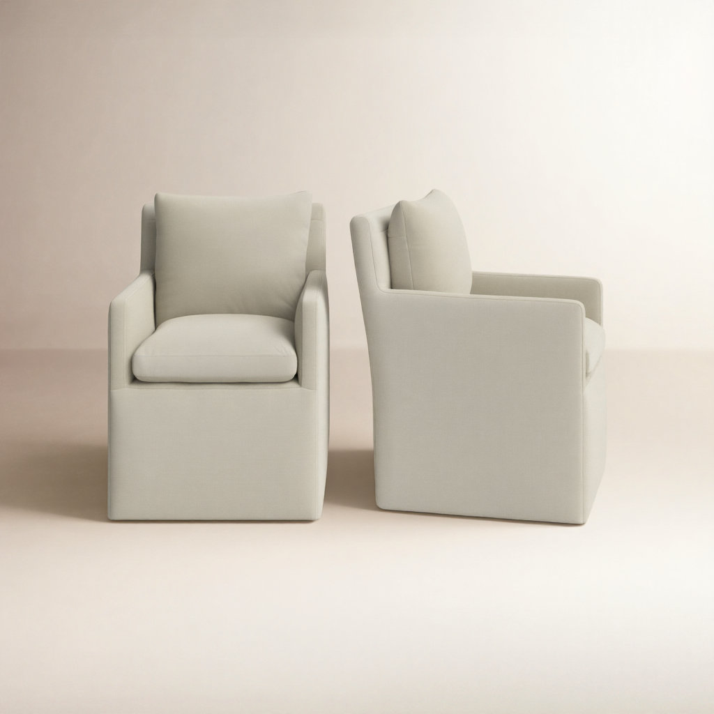 Alayaa Linen Armchair, Bella Beach Performance Velvet