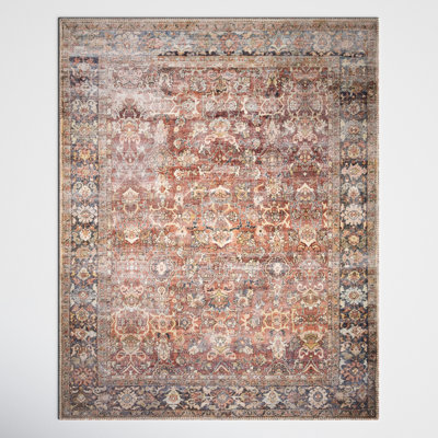 Portman Spice Orange Blue Oriental Rug