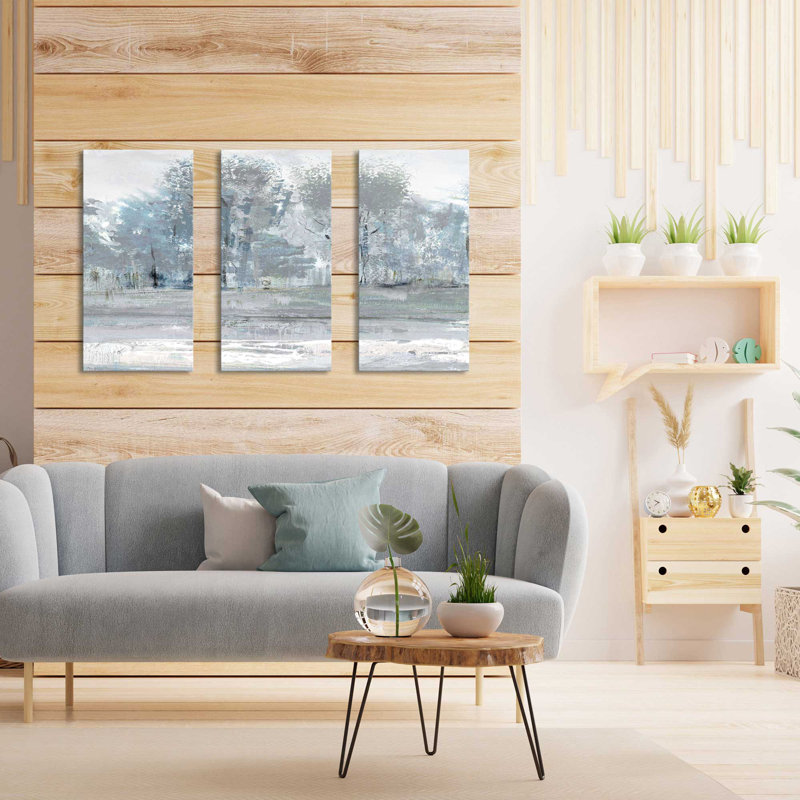 «High Meadow II» par Susan Jill, peinture sur toile tendue 3 pièces, H 24 po x l 36 po