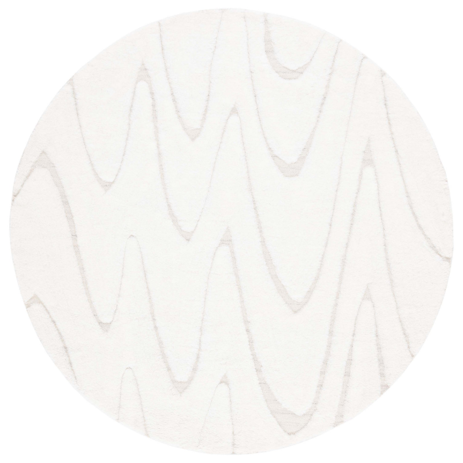 Martinique Ivory Beige Hand-Woven Flatweave Rug, Round 6'