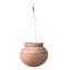 Pot à fleurs rond en argile avec motif peint et corde de jute