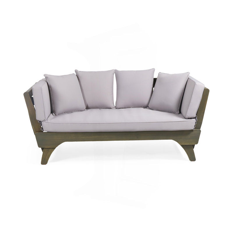 Polyester Daybed With Stunning Features For Relaxation, Gray Cushion/ Dark Gray Frame