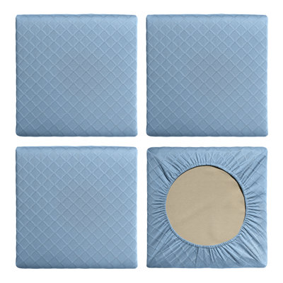 Housse de coussin élastique pour assise, housse extensible en maille pour coussin de patio, résistante à la décoloration, lavable en machine, housse de rechange pour intérieur/extérieur, convient à plusieurs tailles de coussins, bleu français