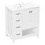 Meuble-lavabo de 76 cm (30 po) avec lavabo, 2 portes et 2 tiroirs, gris-1038273613