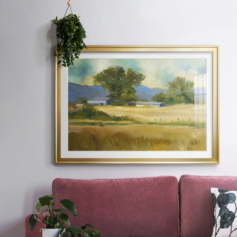 Down On The Farm, reproduction d'art encadrée, Or, H 19 po x l 27 po x P 1,5 po