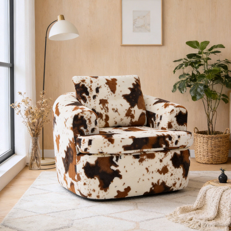 Accent Chair with Metal Frame, Upholstered Living Room Chairs with Cushions