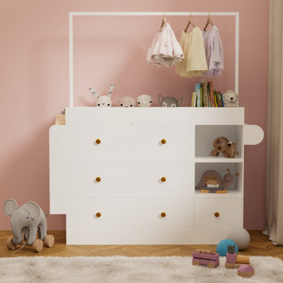 Dresser With Drawers, Storage Open Shelves