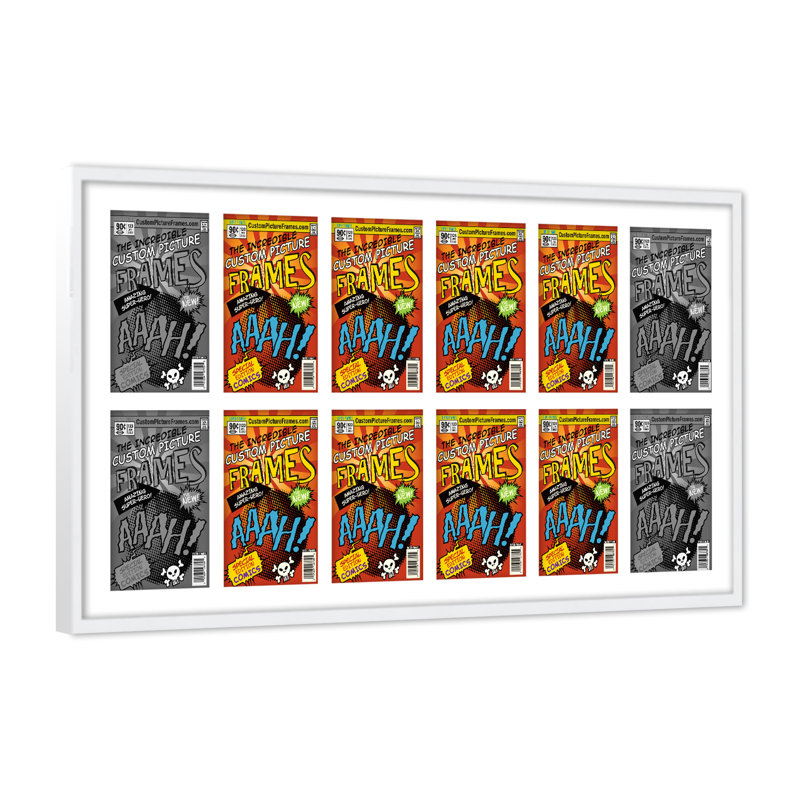 Wood Picture Frame with Mat, 7.125" x 10.5", White/White