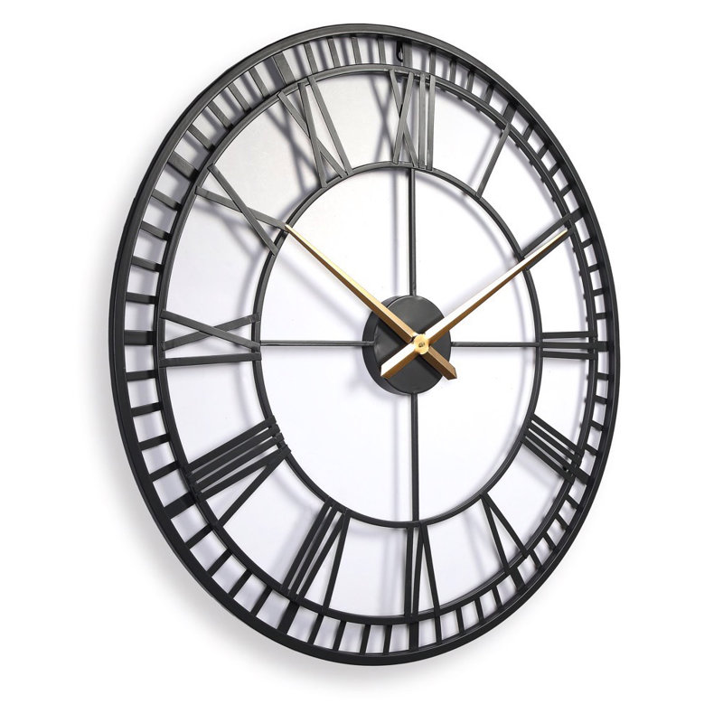 Large Metal Skeleton Wall Clock - 80cm dia.