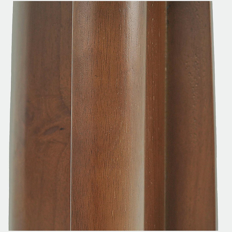Table de salle à manger 33,5 "en verre trempé avec pieds en bois et base dorée, table carrée moderne