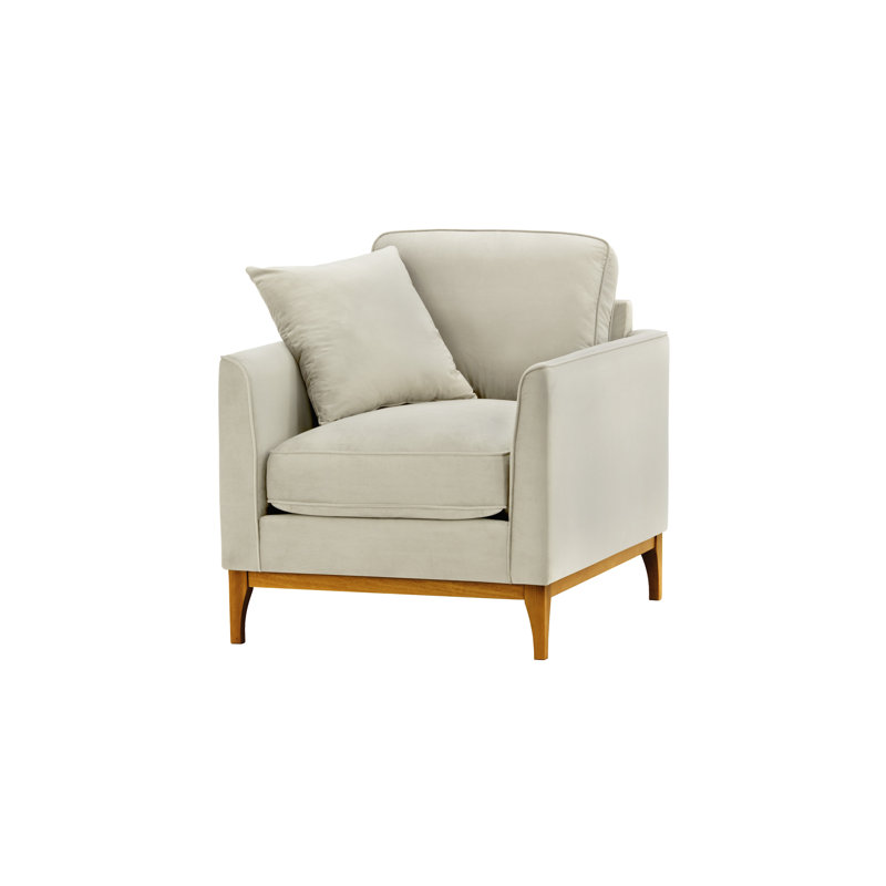 Jaar Upholstered Armchair, Beige, Walnut