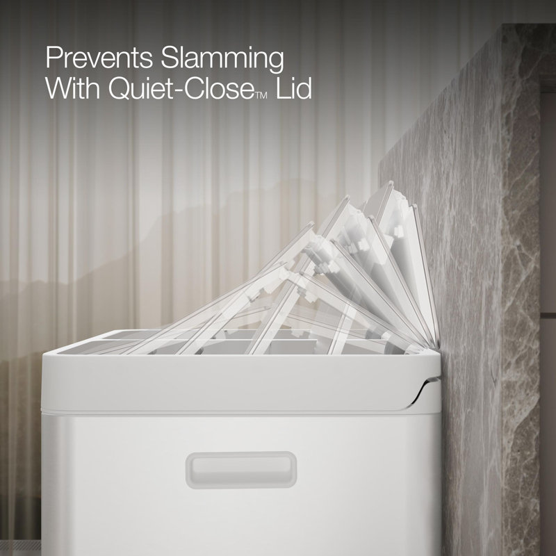 82-Liter Stainless Steel Dual-Bin Step Trash Can, White