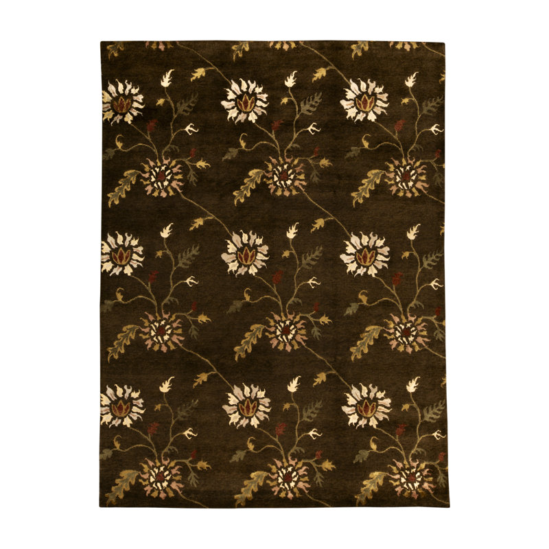 Tapis brun de haute qualité noué à la main